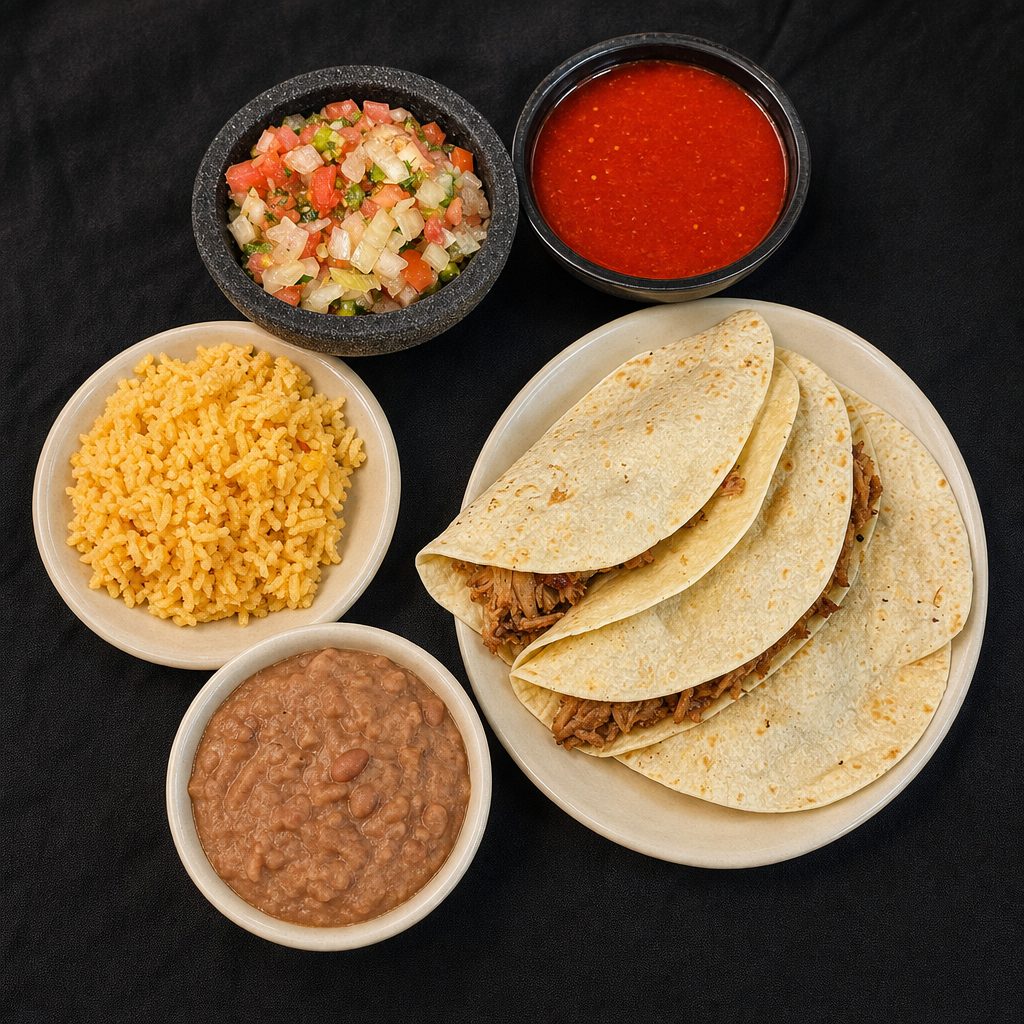 Tacos De Carne Asada Combo.